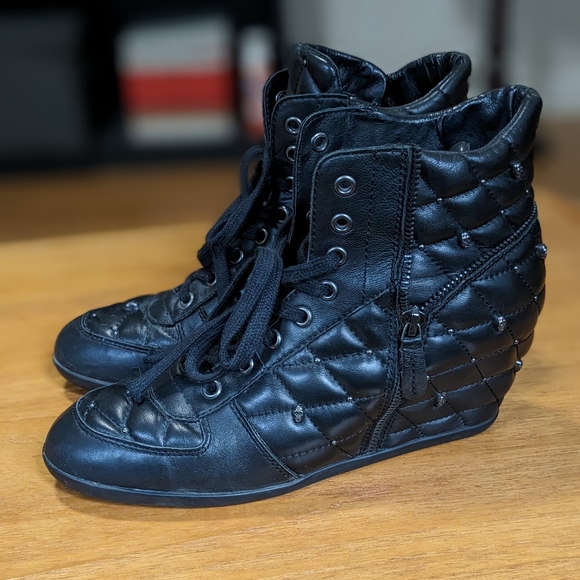 Ash platform sneakers black leather skulls - Picture 2 of 10